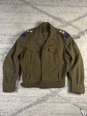 Vintage Canadian Army Black Watch RHR Wool Battle Dress Jacket Military Uniform
